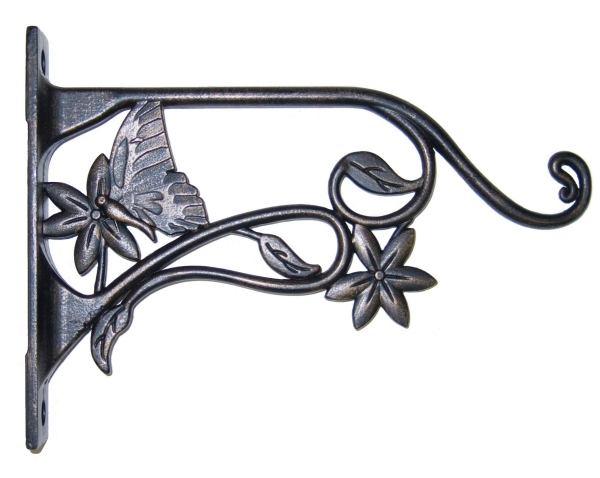 Plant Bracket With Butterfly Brushed Bronze 23cm