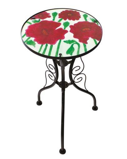Redwood Leisure Poppies Glass Top Bristro Table