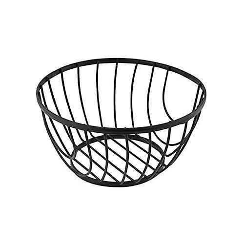 Flat Iron Round Fruit Basket Black
