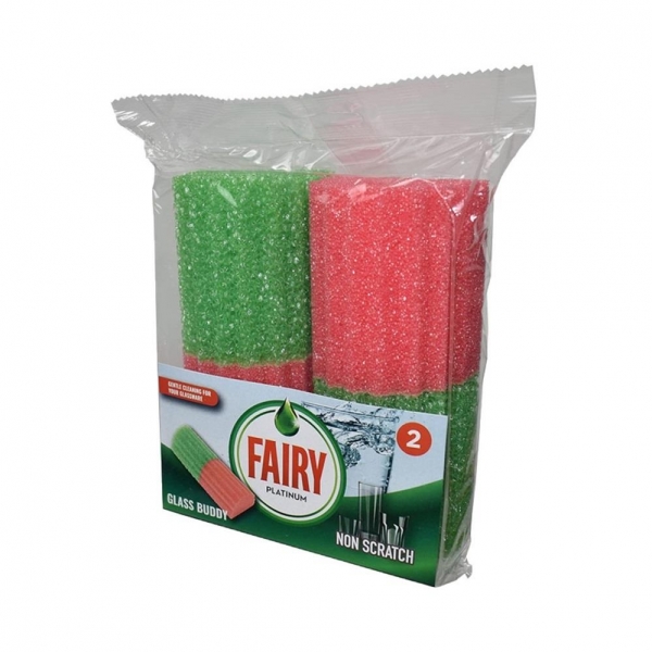 Fairy Platinum Non Scratch Glass Buddy Sponge Pack of 2