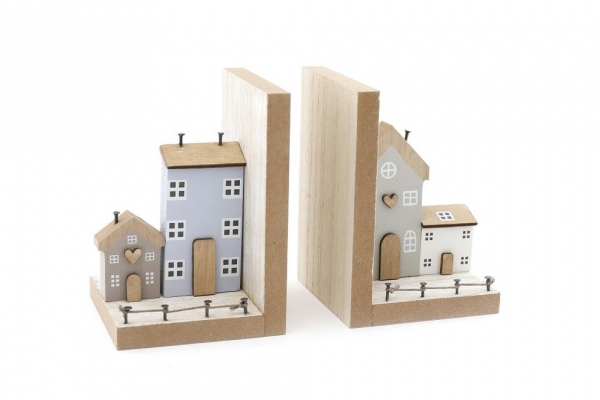 Wooden Houses Design Bookends