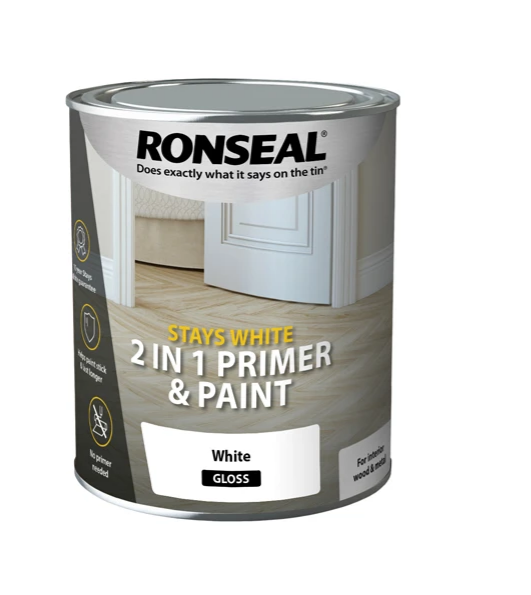 Ronseal Stays White 2 in 1 Primer and Paint 750ml