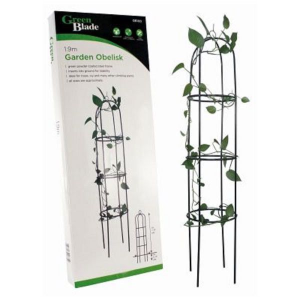 Garden Obelisk 190cm Steel Tubing Plant Support Dark Green Tall Climbing Rose