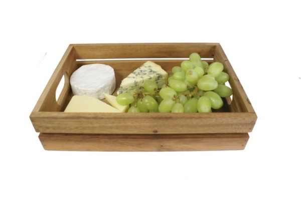 Mini Wooden Vintage Storage and Presentation Crate Fruit Box 30x21x7(h)cm Easy Grip