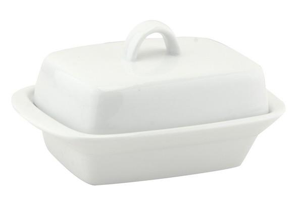 Apollo Ceramic Deep Butter Dish With Handle White