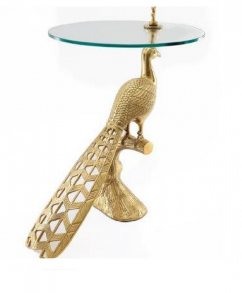 Peacock Table With Glass Top