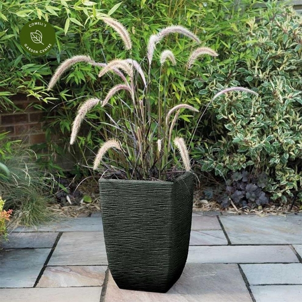 33cm Cotswold Tall Square Planter Marble Green