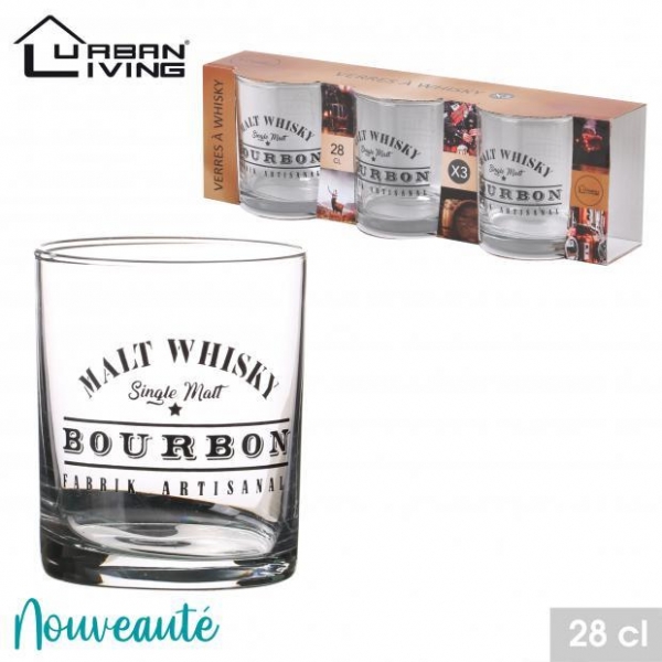 Set Of 3 Urban Living Small Whisky Glass