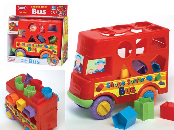 Funtime Bus Shape Sorter Sorting Fun Push Along Activity Toy