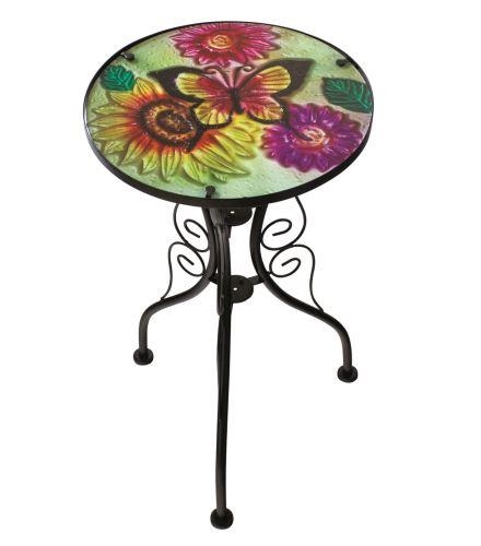 Redwood Leisure Butterfly Glass Top Bristro Table