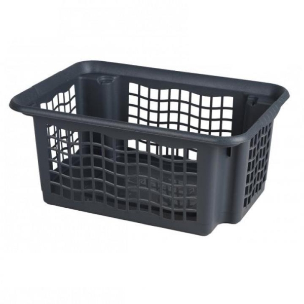 Stackable Plastic Storage Basket Grey 16X36X25.5 Cm
