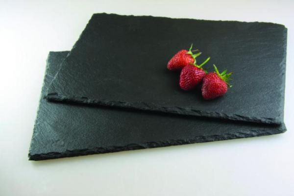 Set of 2 Rectangular Slate Placemat Black great for Dinner Parties