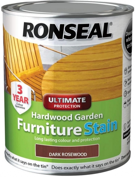 Ronseal Hardwood Garden Furniture Stain Dark Rosewood 750ml