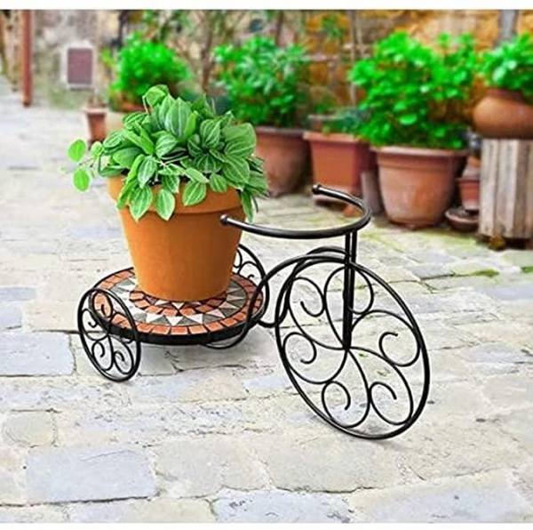 Rustica Italia Mosaic Tile Tricycle Plant Stand