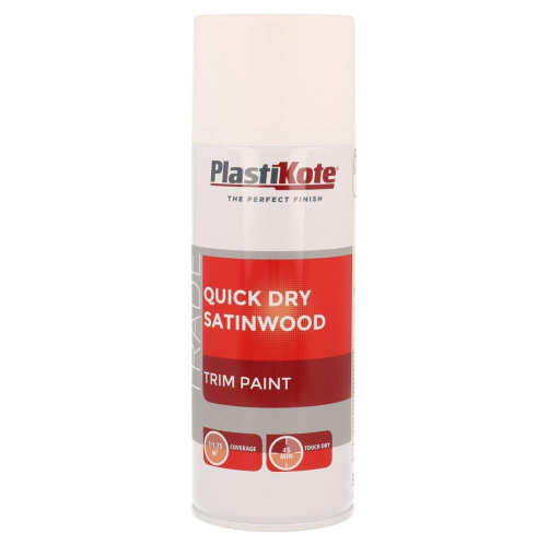 Quick Dry Satinwood White 400ml Satin Finish Quick Dry Perfect for Trims