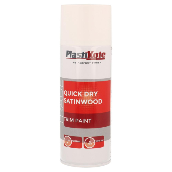Quick Dry Satinwood White 400ml Satin Finish Quick Dry Perfect for Trims