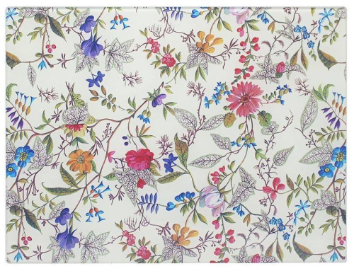 Kilburn Glass Cutting Board 40x30cm Floral Multi Colour Kitchen Worktop Saver