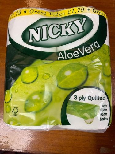 Nicky Alovera 3ply quilted kitchn Towel 4Rolls White