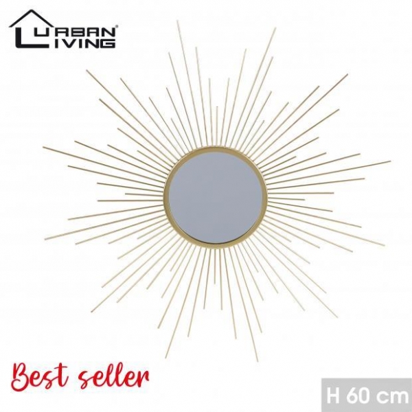 Sun Shape Gold Metal Mirror 60CM