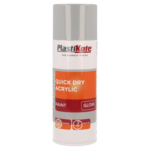 Quick Dry Acrylic Gloss Silver Grey 400ml Smooth Gloss Finish for DIY Projects