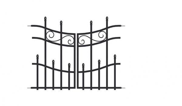 93cm Mini Black Kensington Section Finial Gate Black