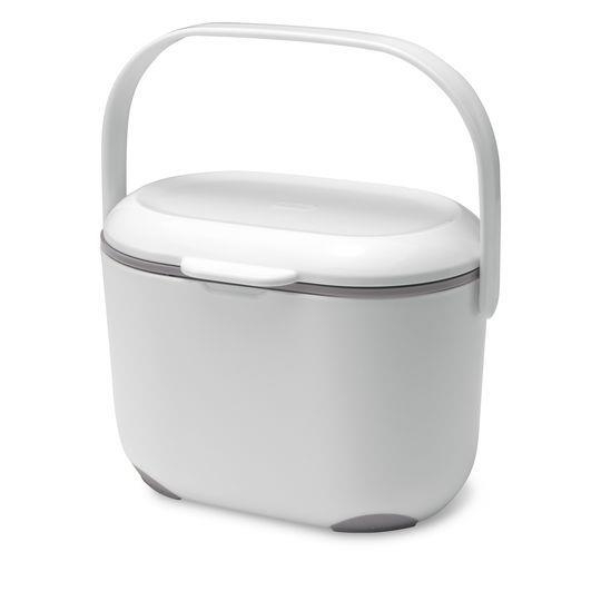 2.5L Compost Caddy - White & Metallic