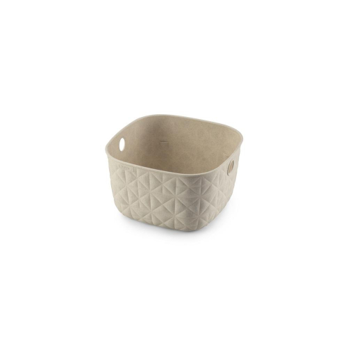 Softex Extra Small 3L Chalk White Plastic Basket with Handles for Small Spaces