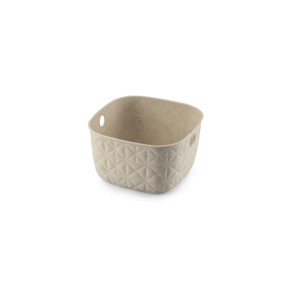 Softex Extra Small 3L Chalk White Plastic Basket with Handles for Small Spaces