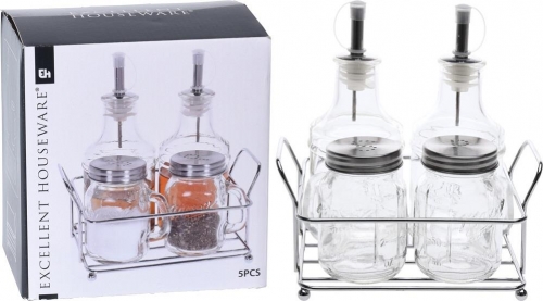 CRUET SET GLASS 5PCS