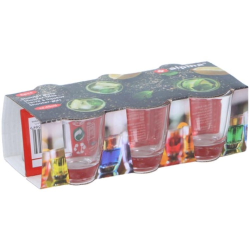 Shooter Clear Set of 6 Shot Glasses Tableware Party 45 ML