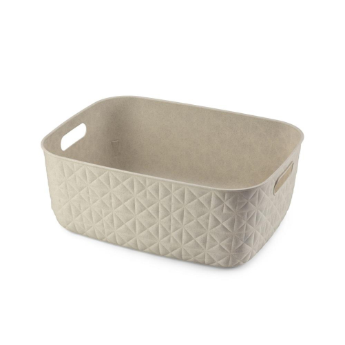 Softex Basket Medium 12.5L Chalk White Plastic Storage Bin Soft Touch Durable