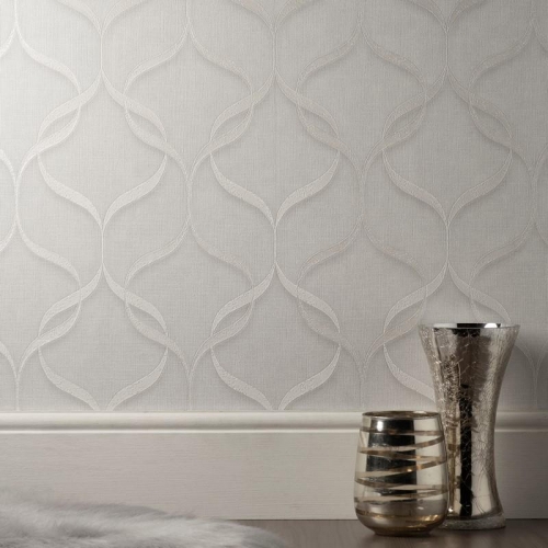 Milano 9 Wave Off White Wallpaper 53cm x 10.05m