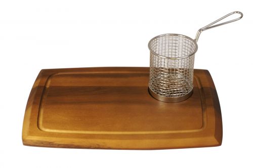 Acacia Wooden Serving Board with Circular Recess