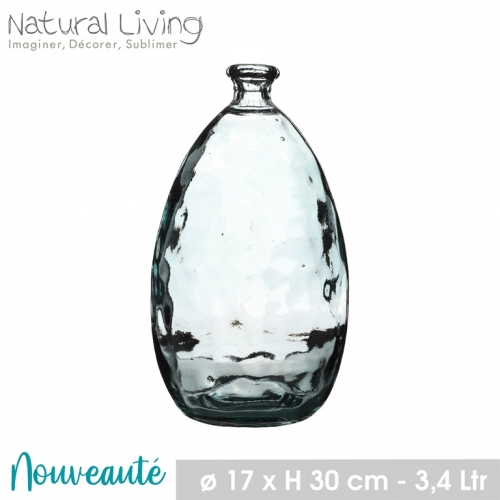 Vase LOU in Recycled Glass 17d cm and 30h cm