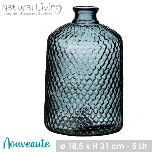 Sarena Vase in Recycled Glass 5L Dark Clear Colour