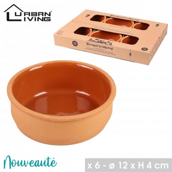 Set of 6 Terracotta Ramekin diam 12