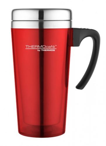Genuine Thermos ThermoCafe Zest Red Hot and Cold Stainless Steel Travel Mug 420ml