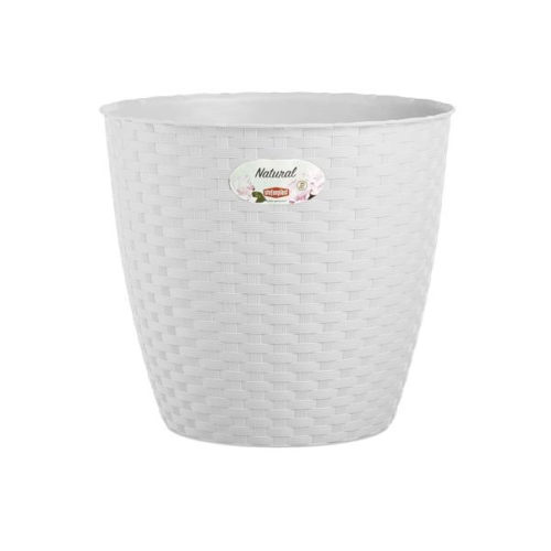 Natural Pot Dia 19 cm White Elegant Weave Design Indoor Outdoor Plant Displays