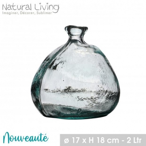 Natural Living Recycled Glass Vase 2L