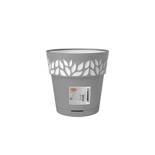 Cloe Pot 20cm Stone Grey White Self Watering Indoor Outdoor Durable Planter