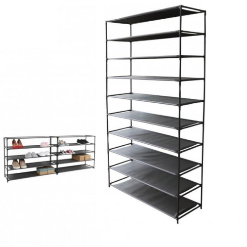 10 Tier Shoe Rack 40 Pairs Storage Organizer Tall Space Saving 93x30x156cm
