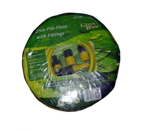 25 Metre Professional Hose Pipe Reinforced Garden Watering With Fittings