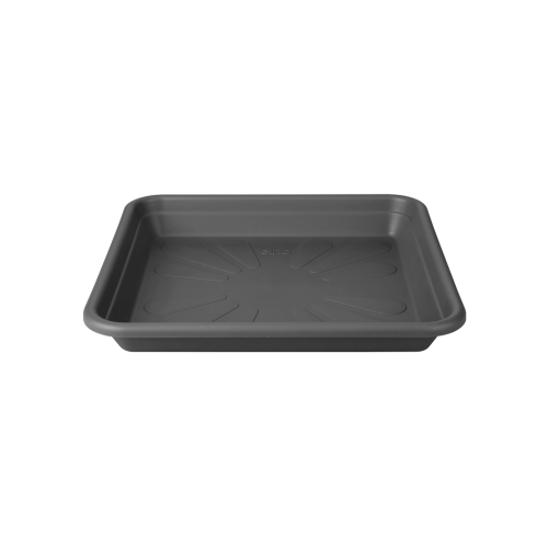 Universal Saucer Square 25cm Anthracite Plastic Indoor Water Drainage Recyclable