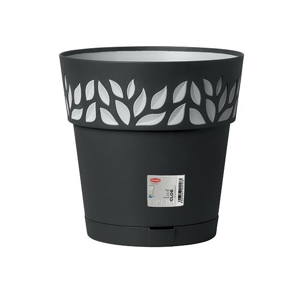 Cloe Pot 30cm Self Watering Graphite Plus Bright Light Grey Outdoor Garden Pot