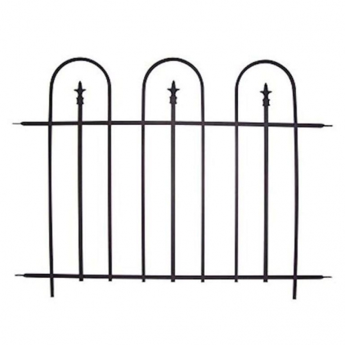 Triple Arch Finial Fence Section Black 92x121 cm