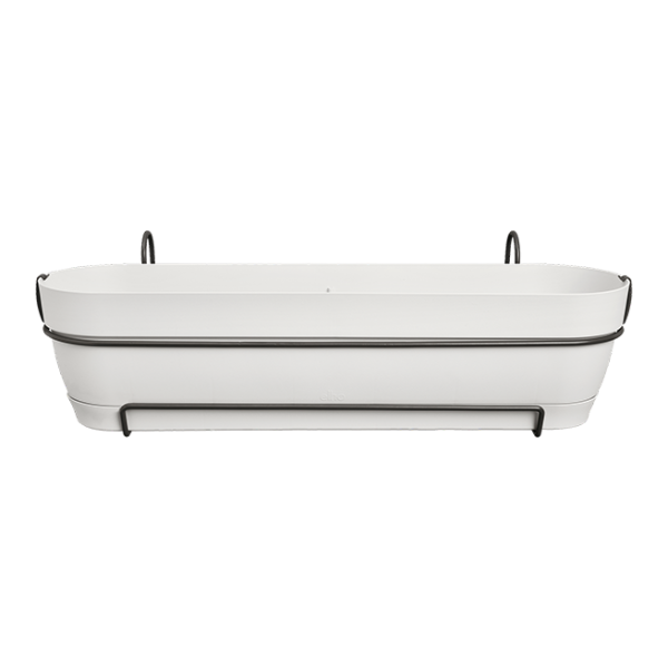 Vibia Campana Trough 70cm Silky White Outdoor Balcony Planter Recycled Plastic