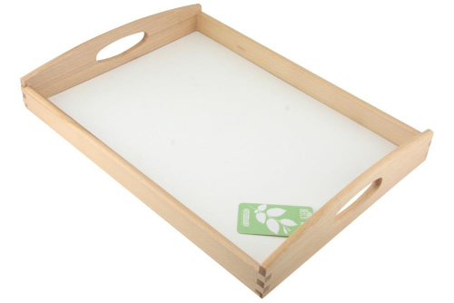 Beech Tray with White Base