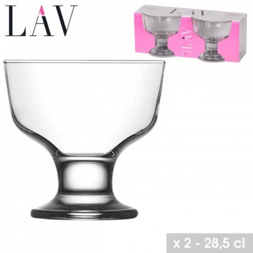 Lav Destina Ice Cream Cups Set of 2 28.5cl Capacity Elegant Glass Dessert Cups