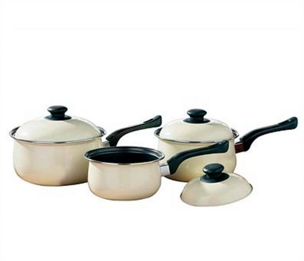 3pc Cream Cookware Set