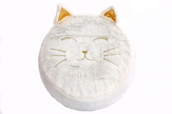 Velvet Pouffe For Children Wilddidou Cat 45cm Dia